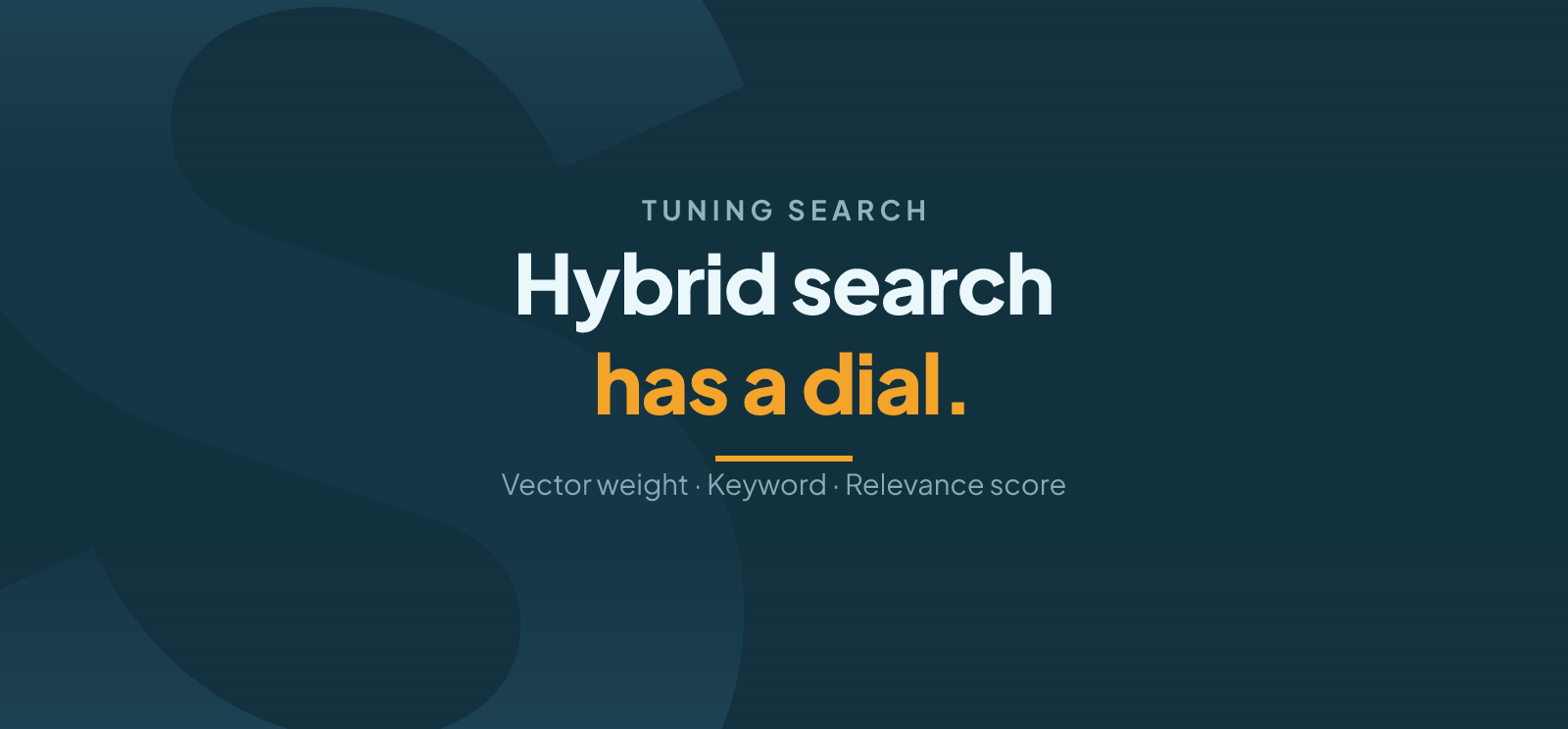 How to Weight Vector vs Keyword Search