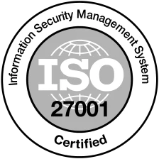 ISO/IEC 27001 information security management certification badge